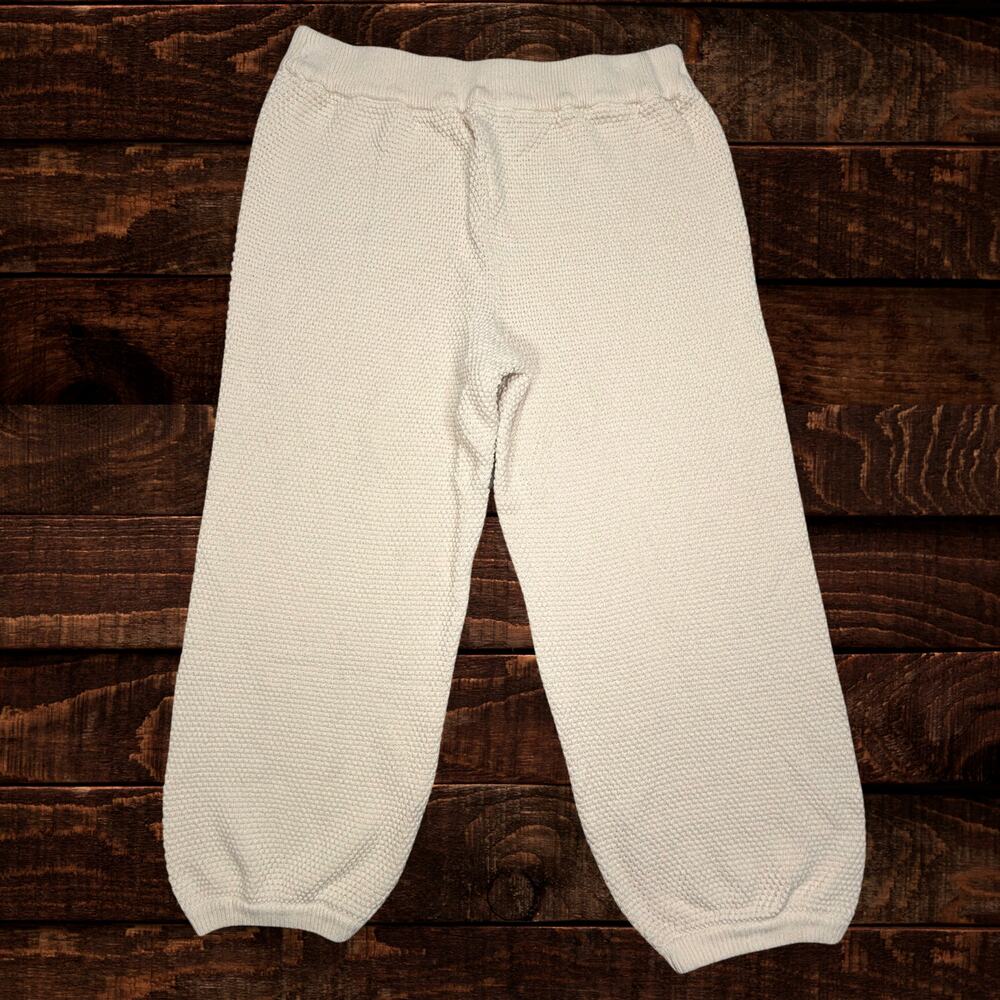 Free People Beach Textured Knit Hailee Barrel Leg Pants Joggers Cream Large - Picture 3 of 9